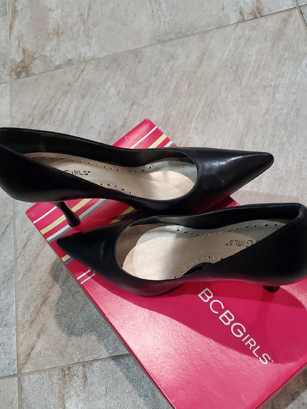 BCBGirls Black Pointed Toe Stiletto Pumps - Classic Sleek Design